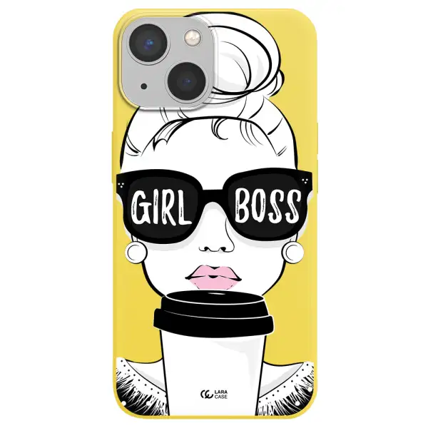 Girl Boss Apple iPhone 13 mini Silicone canary yellow Case