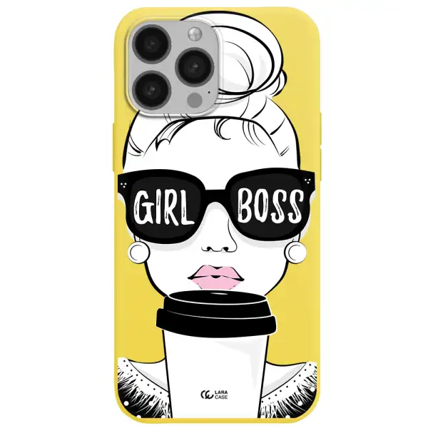 Girl Boss Apple iPhone 13 Pro Max Silicone canary yellow Case