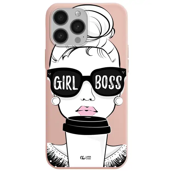 Girl Boss Apple iPhone 13 Pro Silicone pastel pink Case