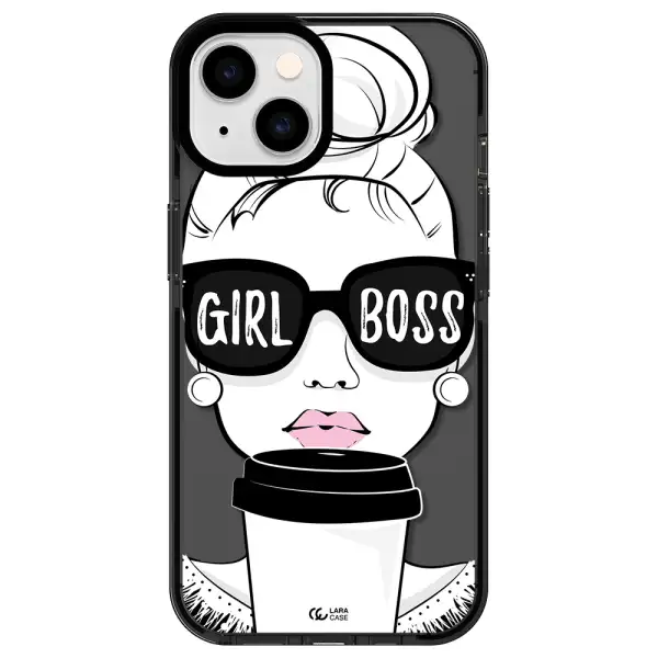 Girl Boss Apple iPhone 14 impact Smoke Black Case