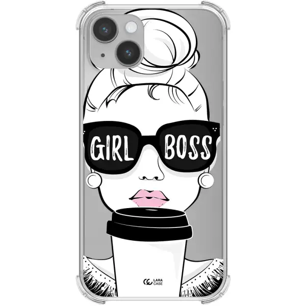 Girl Boss Apple iPhone 14 plus Clear PC Case