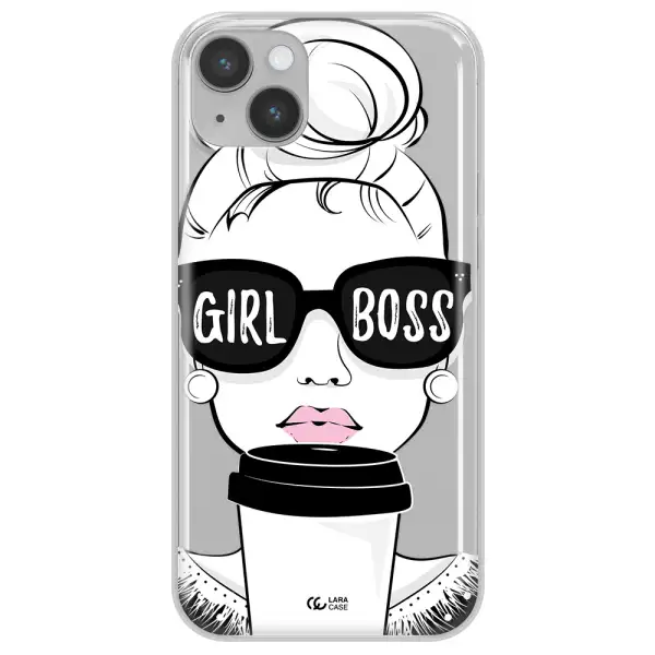 Girl Boss Apple iPhone 14 plus Clear TPU Case