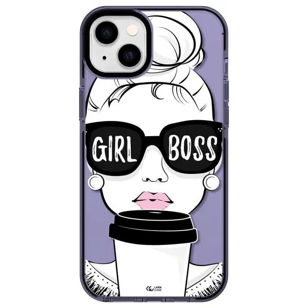 Girl Boss Apple iPhone 14 plus impact Lilac Case