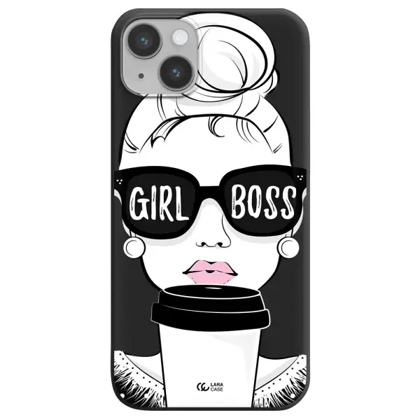 Girl Boss Apple iPhone 14 plus Silicone black Case