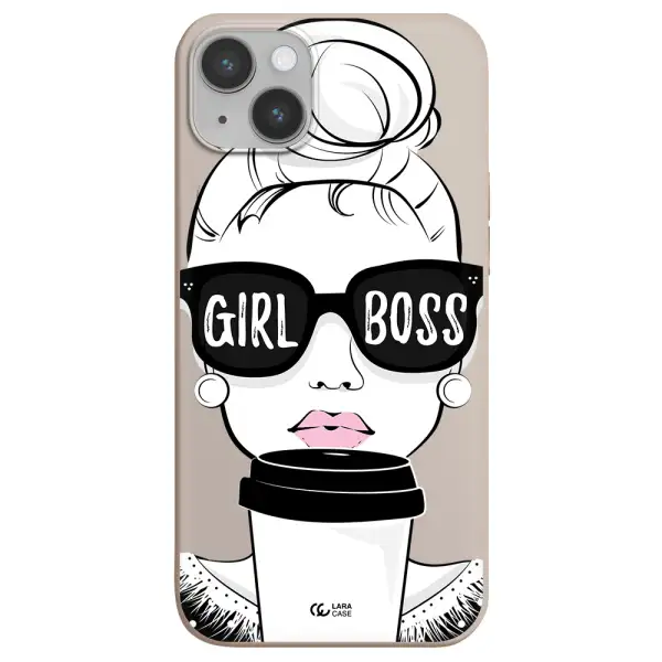 Girl Boss Apple iPhone 14 plus Silicone Stone Case