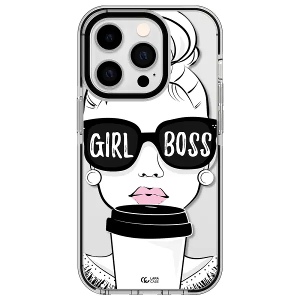 Girl Boss Apple iPhone 14 pro impact black border Case