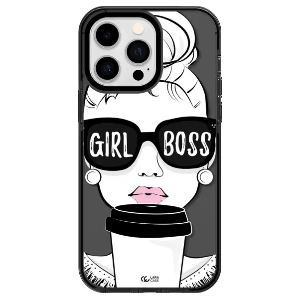 Girl Boss Apple iPhone 14 pro max impact Smoke Black Case
