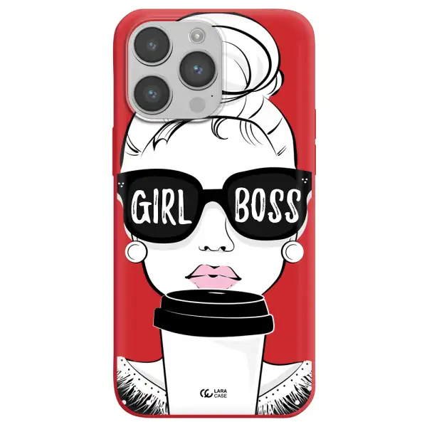 Girl Boss Apple iPhone 14 pro max Silicone Imperial Red Case