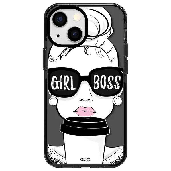 Girl Boss Apple iPhone 15 impact Smoke Black Case