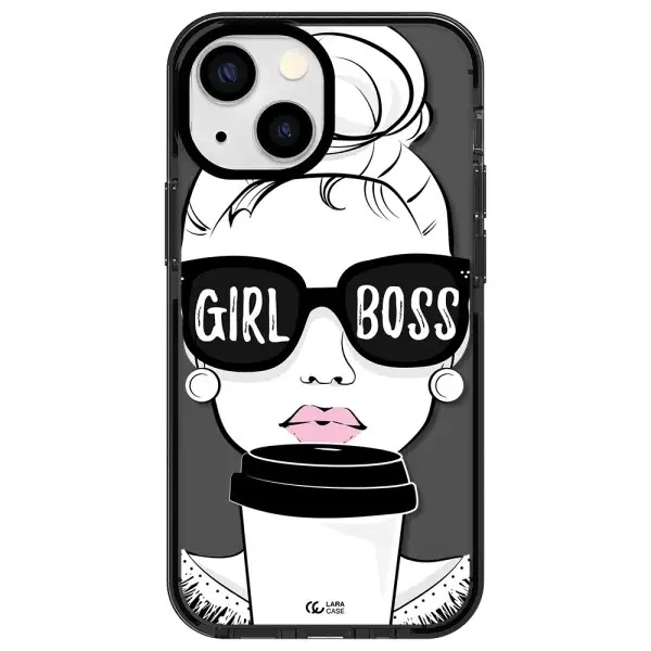 Girl Boss Apple iPhone 15 Plus impact Smoke Black Case