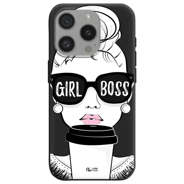 Girl Boss Apple Iphone 15 Pro Silicone Black Case