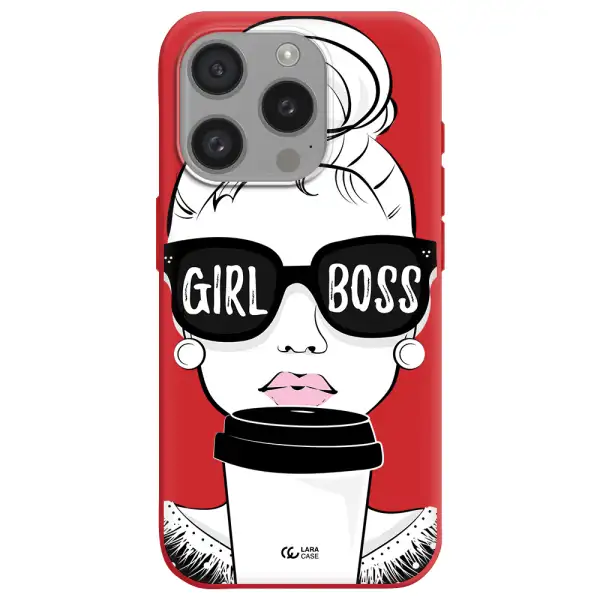 Girl Boss Apple Iphone 15 Pro Silicone Imperial Red Case