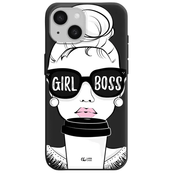 Girl Boss Apple iPhone 15 Silicone black Case