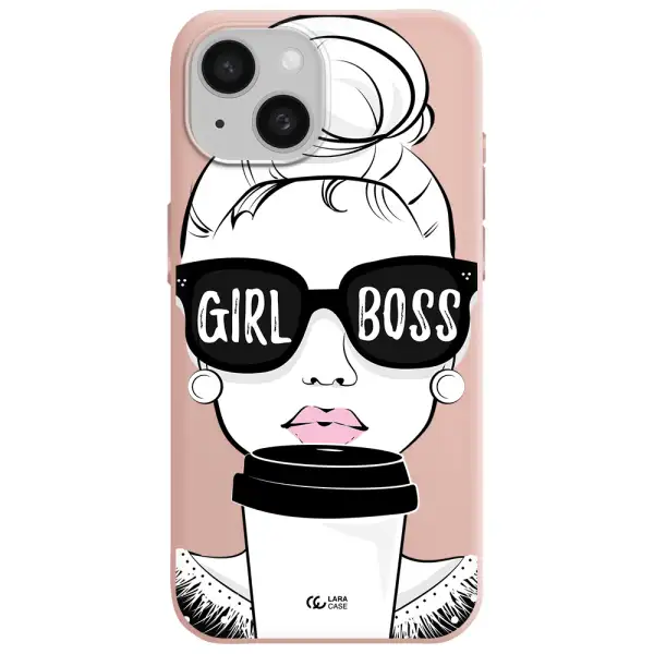 Girl Boss Apple Iphone 15 Silicone Pastel Pink Case