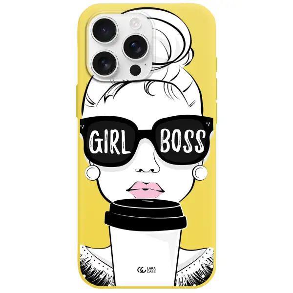 Girl Boss Apple Iphone 16 Pro Max Silicone Canary Yellow Case
