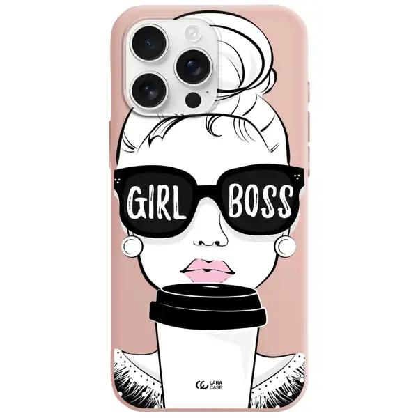 Girl Boss Apple Iphone 16 Pro Max Silicone Pastel Pink Case