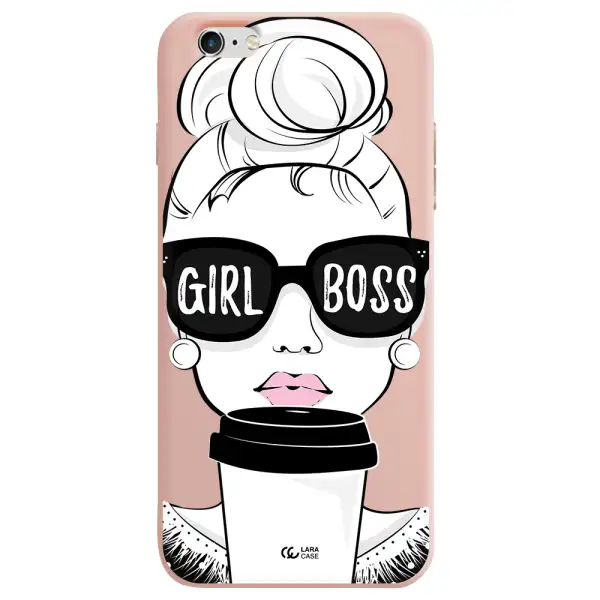 Girl Boss Apple iPhone 6 plus Silicone pastel pink Case