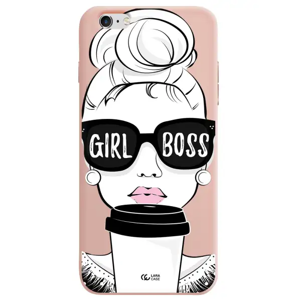 Girl Boss Apple iPhone 6 s plus Silicone pastel pink Case