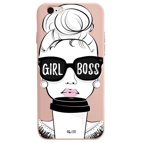 Girl Boss Apple iPhone 6 Silicone pastel pink Case