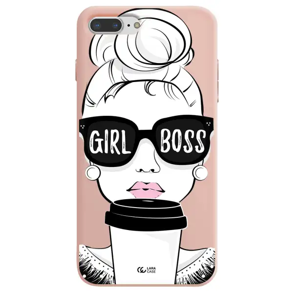 Girl Boss Apple iPhone 7 plus Silicone pastel pink Case