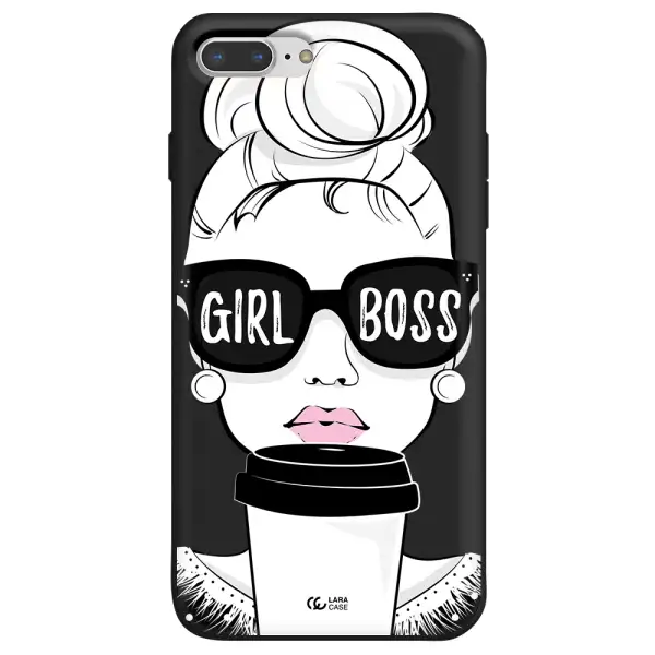 Girl Boss Apple iPhone 8 plus Silicone black Case