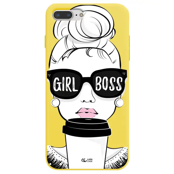 Girl Boss Apple iPhone 8 plus Silicone canary yellow Case