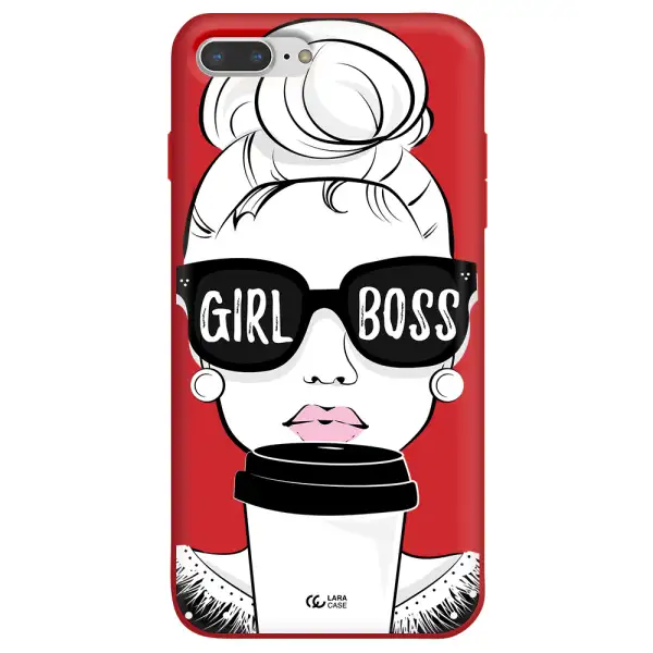 Girl Boss Apple iPhone 8 plus Silicone Imperial Red Case