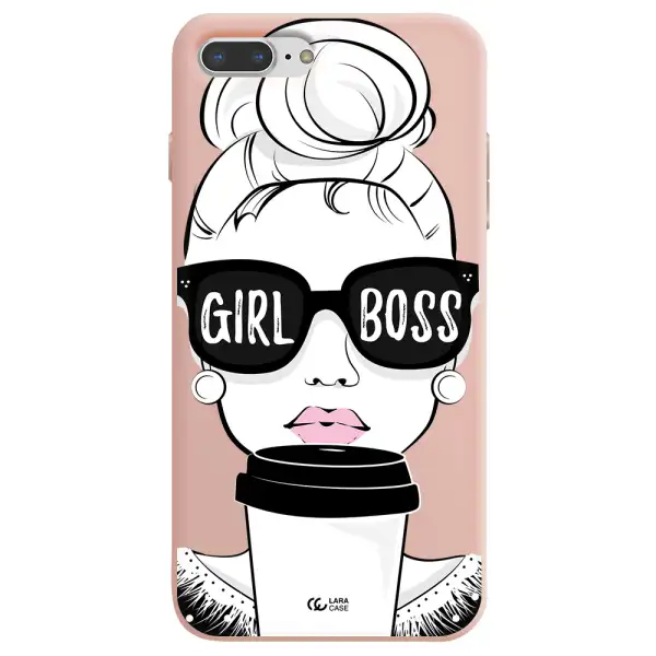 Girl Boss Apple iPhone 8 plus Silicone pastel pink Case