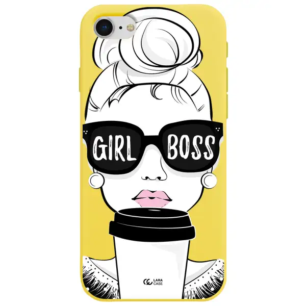 Girl Boss Apple iPhone se 2020 Silicone canary yellow Case