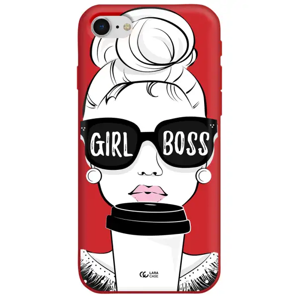 Girl Boss Apple iPhone se 2020 Silicone Imperial Red Case