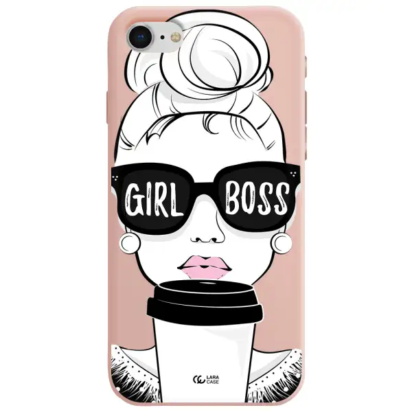 Girl Boss Apple iPhone se 2020 Silicone pastel pink Case