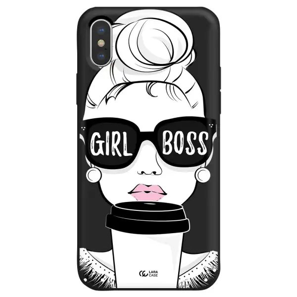 Girl Boss Apple iPhone X Silicone black Case