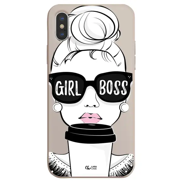 Girl Boss Apple iPhone X Silicone Stone Case