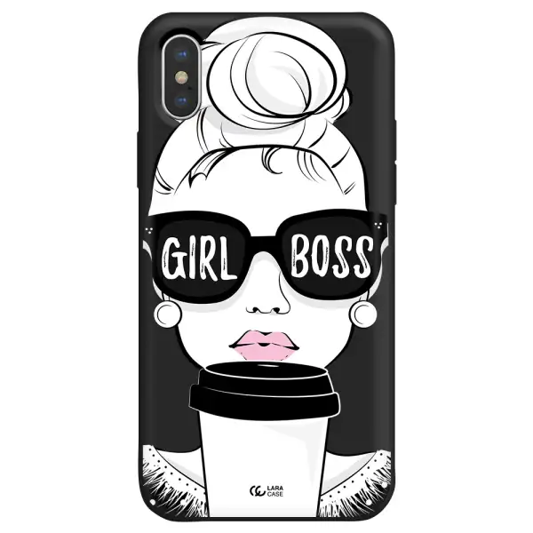Girl Boss Apple iPhone XS Silicone black Case