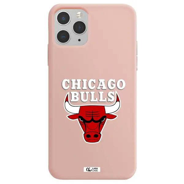 Chicago Bulls Apple iPhone 11 pro max Silicone pastel pink Case