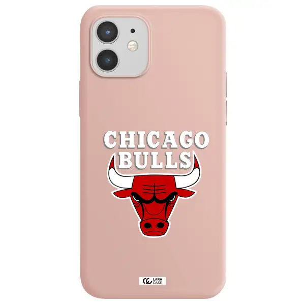 Chicago Bulls Apple iPhone 12 mini Silicone pastel pink Case