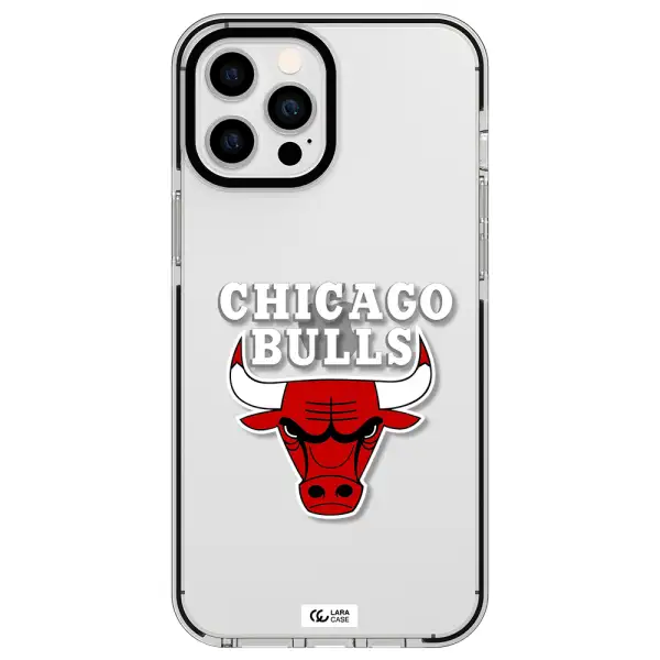 Chicago Bulls Apple iPhone 12 pro max impact black border Case