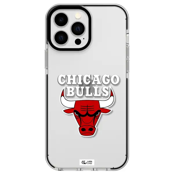 Chicago Bulls Apple iPhone 13 Pro Max impact black border Case