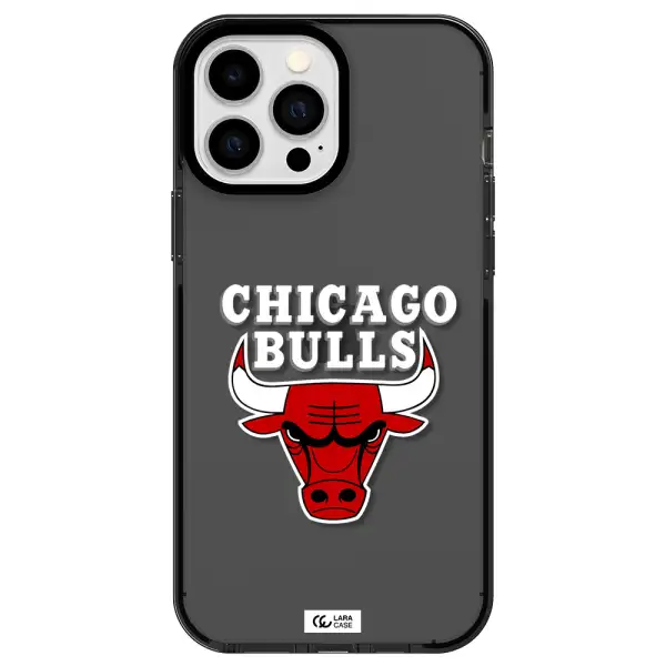 Chicago Bulls Apple iPhone 13 Pro Max impact Smoke Black Case