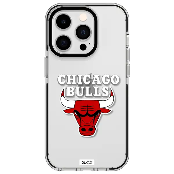 Chicago Bulls Apple iPhone 14 pro impact black border Case