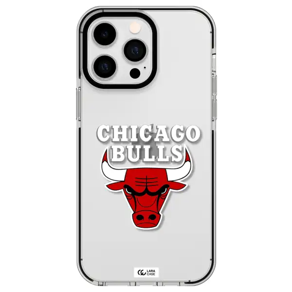 Chicago Bulls Apple iPhone 15 Pro impact black border Case