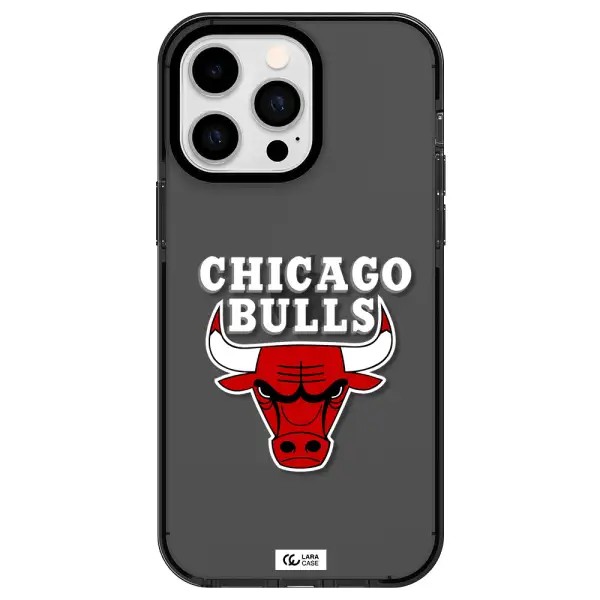 Chicago Bulls Apple iPhone 15 Pro Max impact Smoke Black Case