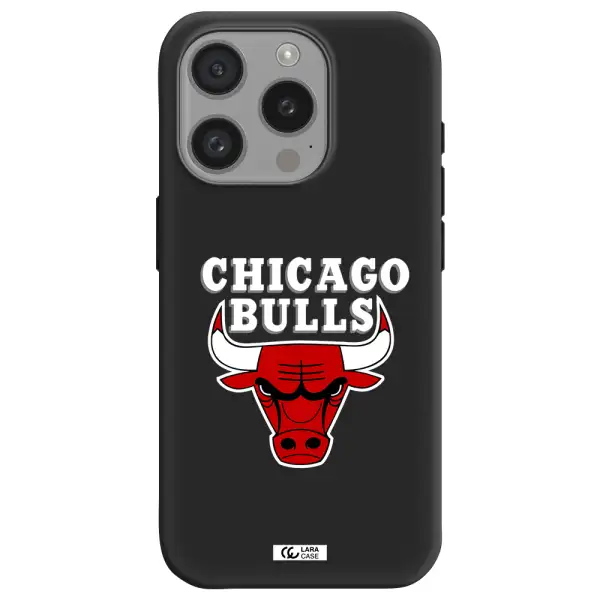 Chicago Bulls Apple Iphone 15 Pro Silicone Black Case