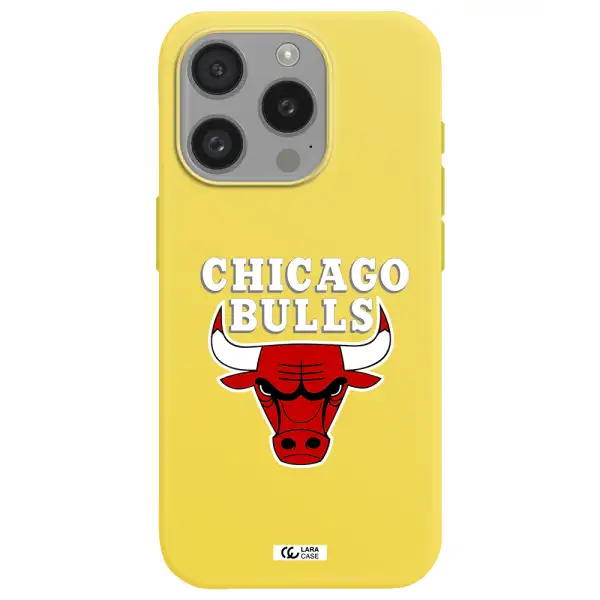 Chicago Bulls Apple Iphone 15 Pro Silicone Canary Yellow Case