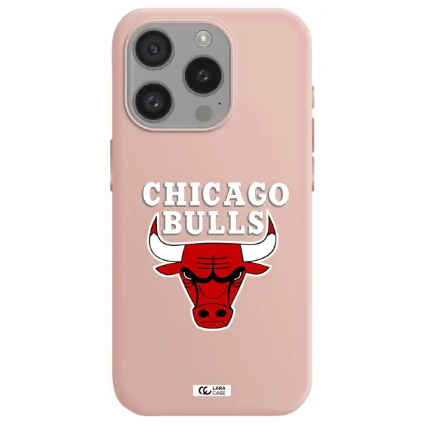 Chicago Bulls Apple Iphone 15 Pro Silicone Pastel Pink Case