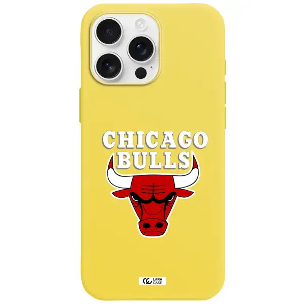 Chicago Bulls Apple Iphone 16 Pro Max Silicone Canary Yellow Case