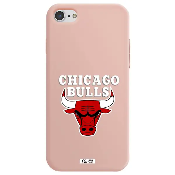 Chicago Bulls Apple iPhone 7 Silicone pastel pink Case