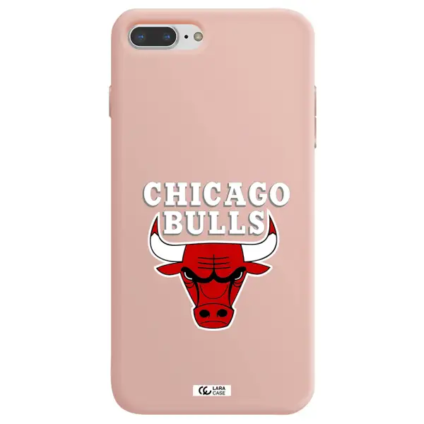 Chicago Bulls Apple iPhone 8 plus Silicone pastel pink Case