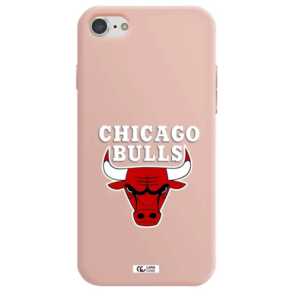 Chicago Bulls Apple iPhone 8 Silicone pastel pink Case