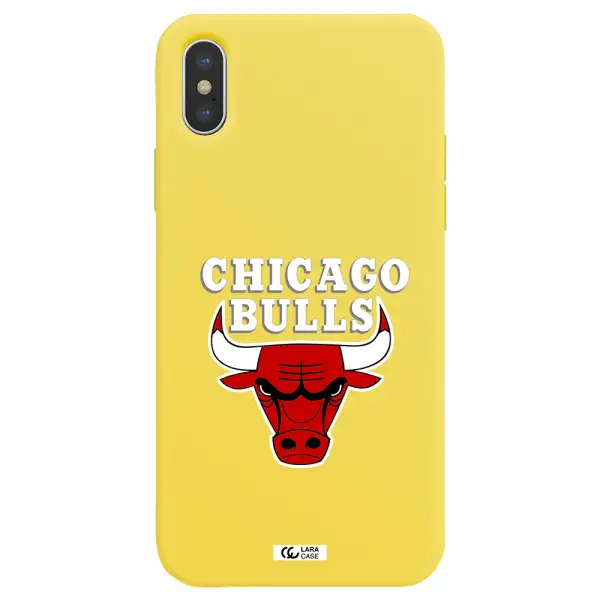 Chicago Bulls Apple iPhone X Silicone canary yellow Case